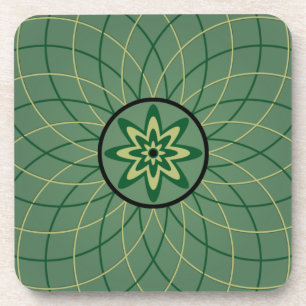 grüne geometrische Blume Getränkeuntersetzer