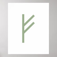 Grüne geometrische Fehu (Wohlstand)