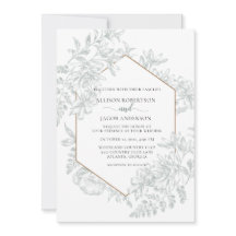 Grüne geometrische Hochzeit mit weißer und weicher