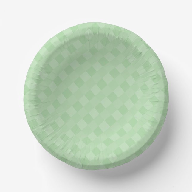 Grüne geometrische Quadrate mit lichtdurchlässigem Pappteller (Vorderseite)