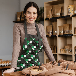 Grüne geometrische Quadrate Schürze