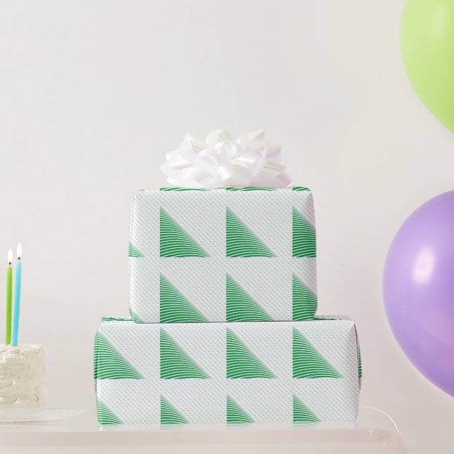 Grüne geometrische Triangle-Tree-Muster Weihnachte Geschenkpapier (Partygeschenke)