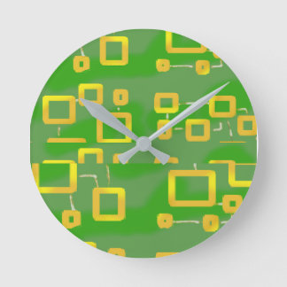 Grüne geometrische Wanduhr