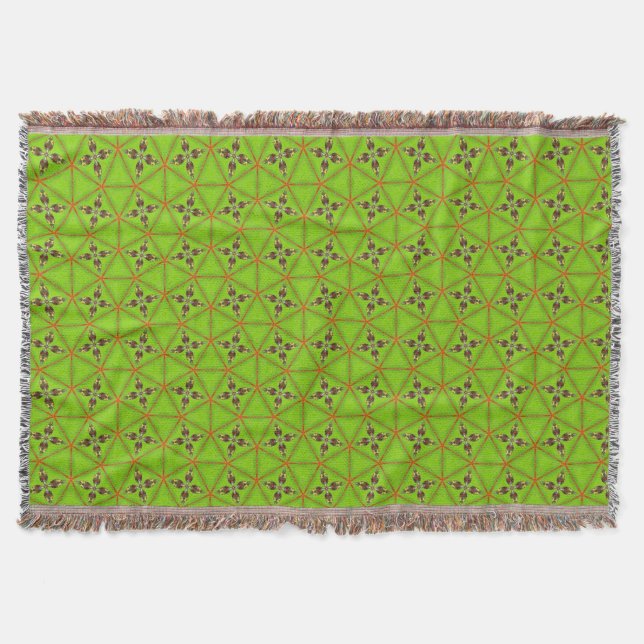 Grüne geometrische Wurfdecke Decke (Vorderseite)