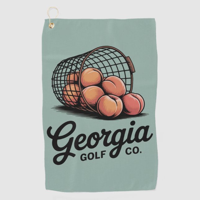 Grüne Georgia Golf Co Range Bucket  Golfhandtuch (Vorderseite)