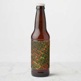 "Grüne gerahmte Augen", Kratzer oder rote Gitter. Bierflaschenetikett