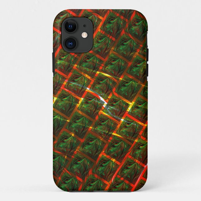 "Grüne gerahmte Augen", Kratzer oder rotes Gitter. Case-Mate iPhone Hülle (Rückseite)