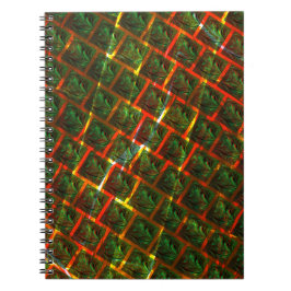 "Grüne gerahmte Augen", Kratzer oder rotes Gitter. Notizblock