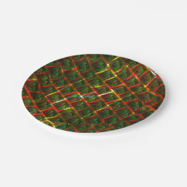 "Grüne gerahmte Augen", Kratzer oder rotes Gitter. Pappteller