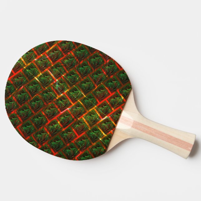 "Grüne gerahmte Augen", Kratzer oder rotes Gitter. Tischtennis Schläger (Seitenansicht)