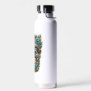 Grüne Geschnitzte Wächter-Tiki-Maske Wasserflasche Trinkflasche
