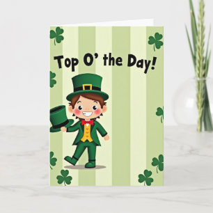Grüne Gestreifte Leprechaun Karte