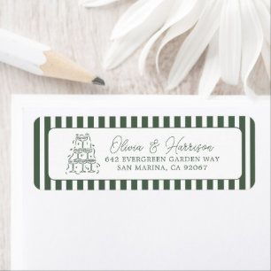 Grüne gestreifte preppy Cabana Hochzeitsadressetik
