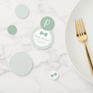 Grüne Gingham-Bug-Krawatte Babydusche Konfetti