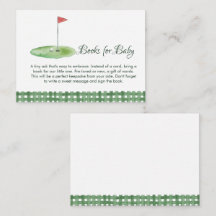 Grüne Gingham-Golf-Baby-Shower-Bücher für Baby