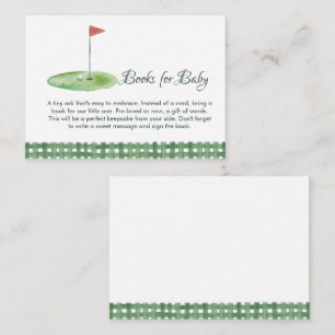 Grüne Gingham-Golf-Baby-Shower-Bücher für Baby Begleitkarte