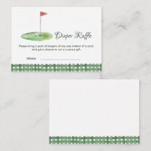 Grüne Gingham-Golf-Baby-Shower-Windeln-Raffle
