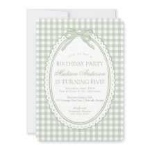 Grüne Gingham-Kokette mit Schleife Geburtstagsfeie
