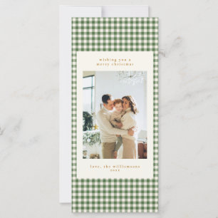 Grüne Gingham Moderne Frohe Weihnachten Hochformat