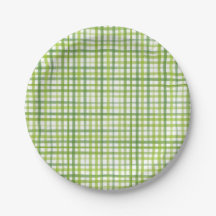 Grüne Gingham-Papierplatte | Gingham-Sommerparty