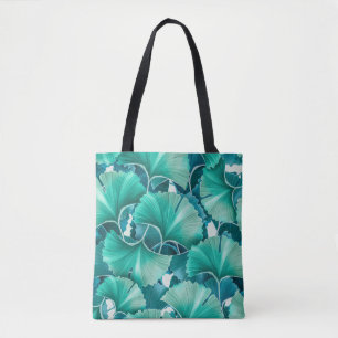 Grüne Ginkgo-Biloba-Illustrationsmuster Tasche