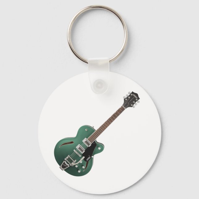 Grüne Gitarre Schlüsselkette Schlüsselanhänger (Vorderseite)