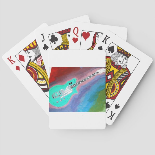 Grüne Gitarre Spielkarten (Rückseite)