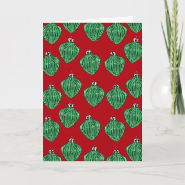 Grüne Glasschmuck - Rote Karte (Vorderseite)