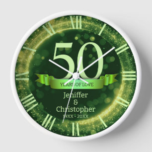 Grüne Glitter-Edit-Jahr-Hochzeitsjubiläum Uhr