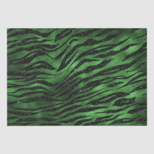 Grüne Glitter-Glam-Tigerstreifen-Muster Seidenpapier