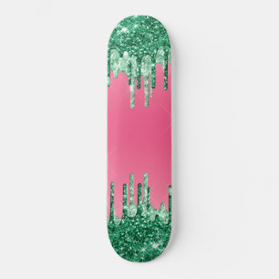 Grüne Glitzer Chic Pink Watermelon Farbe Skateboard