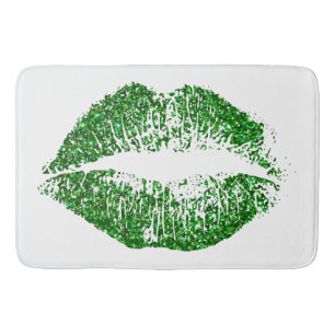 Grüne Glitzer Lippen #2 Badematte