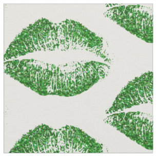 Grüne Glitzer Lippen #2 Stoff