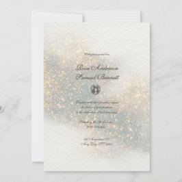 Grüne Glitzer Wasserfarben Hochzeiten Einladung