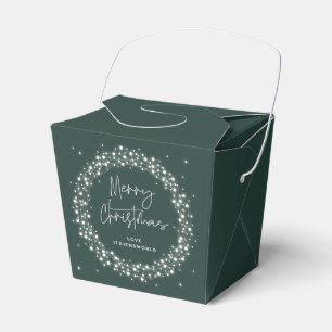 Grüne glitzernde Weihnachtslichter Geschenkschachtel