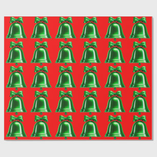Grüne Glocken rotes Geschenkpapier
