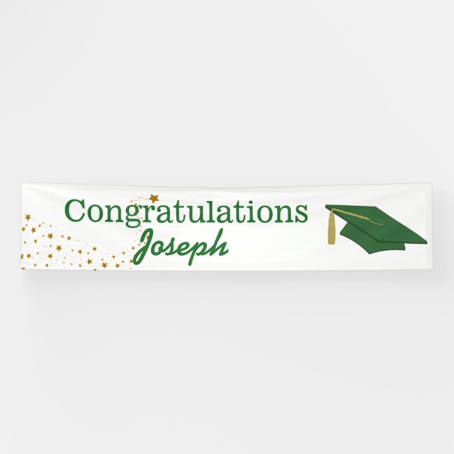 Grüne Glückwunsch-graduierte Fahne Banner (Horizontal)