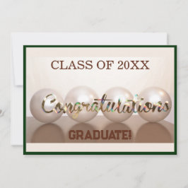 Grüne Glückwünsche Graduate Abschluss Balloon Einladung