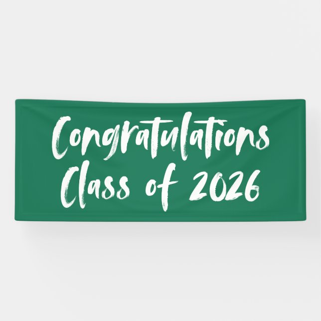 Grüne Glückwünsche Klasse 2023 Abschluss Banner (Horizontal)