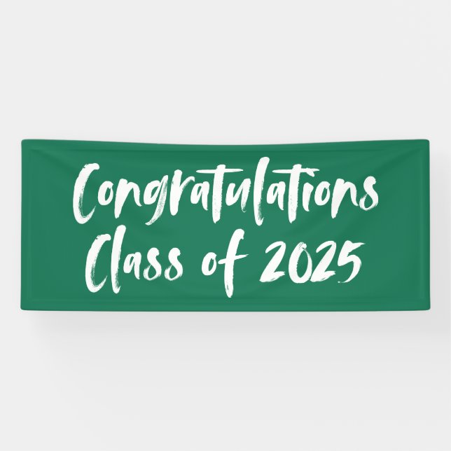 Grüne Glückwünsche Klasse 2023 Abschluss Banner (Horizontal)