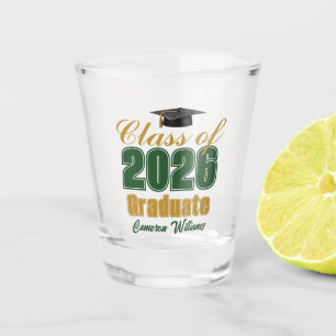 Grüne Gold-Klasse 2026 Benutzerdefinierte Abschlus Schnapsglas