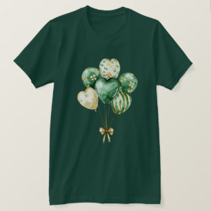 Grüne Goldene Kleeblatt-Partyballons T-Shirt