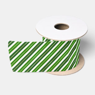 Grüne, goldene und weiße Weihnachtsstreifen Satinband