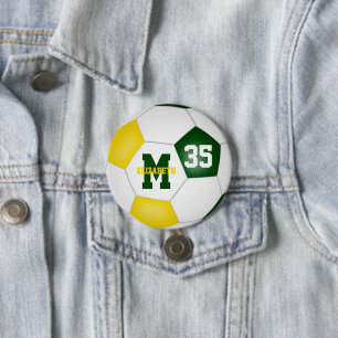 Grüne Goldmädchen Jungs Fußball-Mannschaft Farben Button