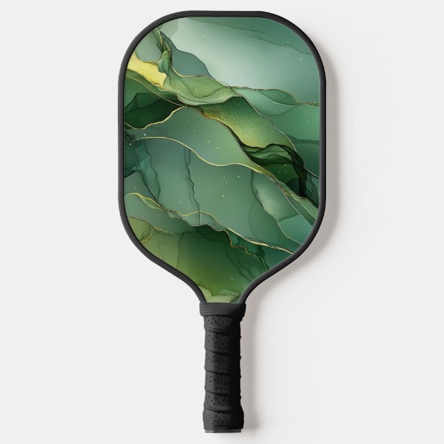 Grüne Goldmarmor Pickleball Schläger (Vorderseite)