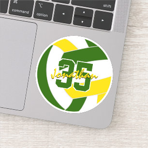 Grüne Goldvolleyball-Mannschaftsfarben Aufkleber
