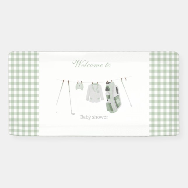 Grüne Golf Babydusche Banner (Horizontal)