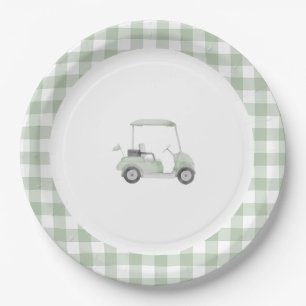 Grüne Golf Babydusche Pappteller