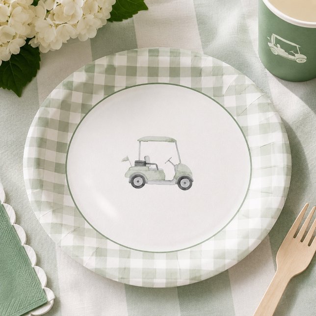Grüne Golf Babydusche Pappteller (Von Creator hochgeladen)