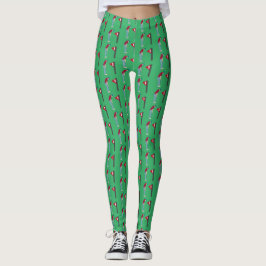 Grüne Golfer setzen Bälle Leggings